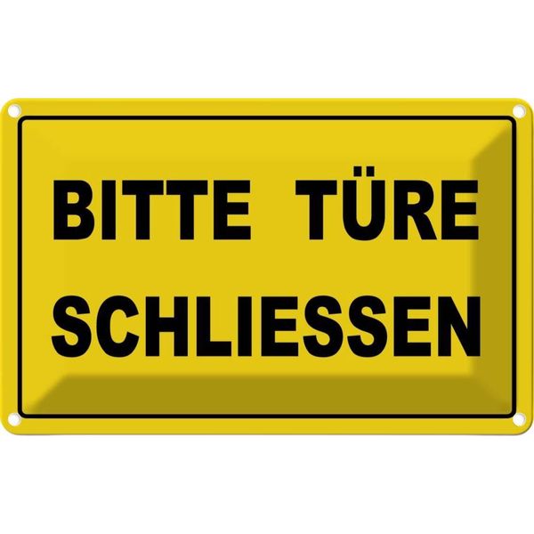 Vianmo Insegna Di Latta 12X18 Cm Bitte TüRe SchließEn-image
