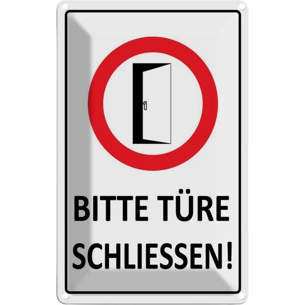 Vianmo Insegna Di Latta 30X20 Cm Bitte TüRe SchließEn-image