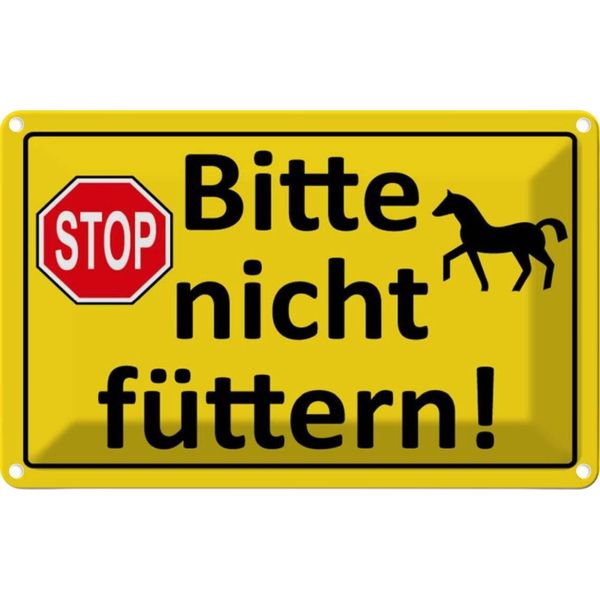 Vianmo Insegna Di Latta 12X18 Cm Stop Bitte Nicht FüTtern Pferd-image