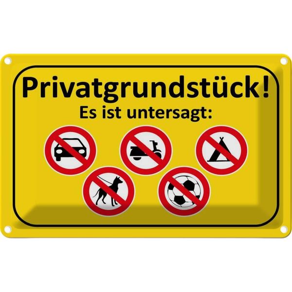 Vianmo Insegna Di Latta 20X30 Cm PrivatgrundstüCk Es Ist Untersagt-image