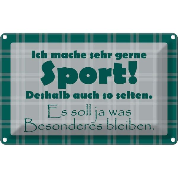 Vianmo Insegna Di Latta 20X30 Cm Ich Mache Gerne Sport-image