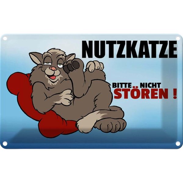 Vianmo Insegna Di Latta 12X18 Cm Nutzkatze Bitte Nicht StöRen Blaues-image