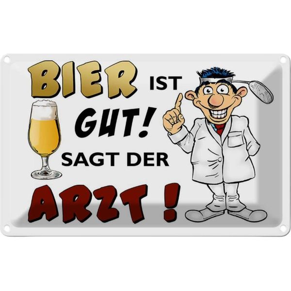 Vianmo Insegna Di Latta 20X30 Cm Alkohol Bier Ist Gut Sagt Der Arzt-image