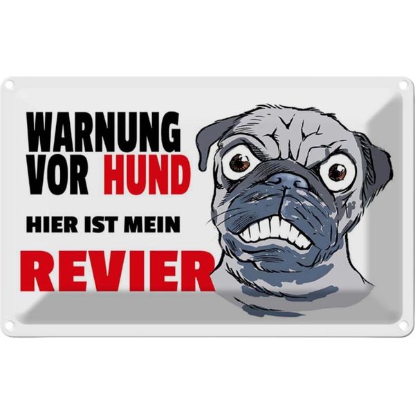 Vianmo Insegna Di Latta 20X30 Cm Warnung Hund Hier Mein Revier-image
