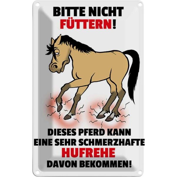 Vianmo Insegna Di Latta 18X12 Cm Pferd Bitte Nicht FüTtern Hufrehe-image