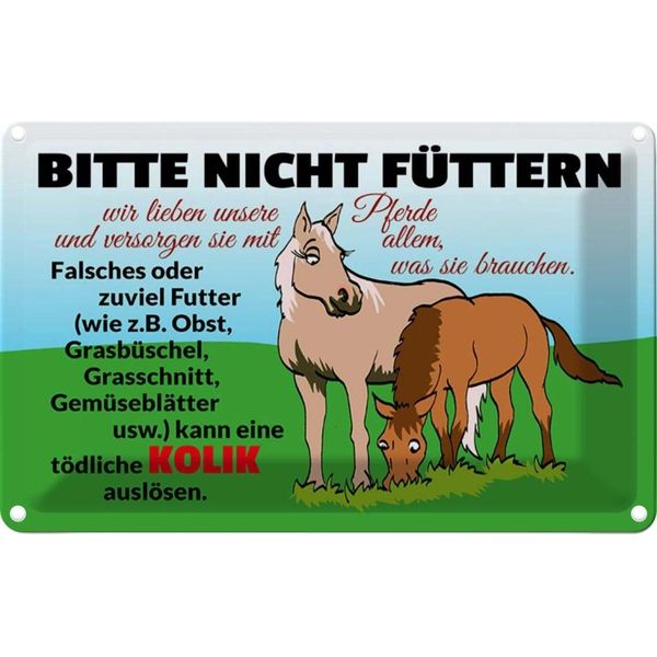 Vianmo Insegna Di Latta 20X30 Cm Bitte Nicht FüTtern Pferd Kolik-image