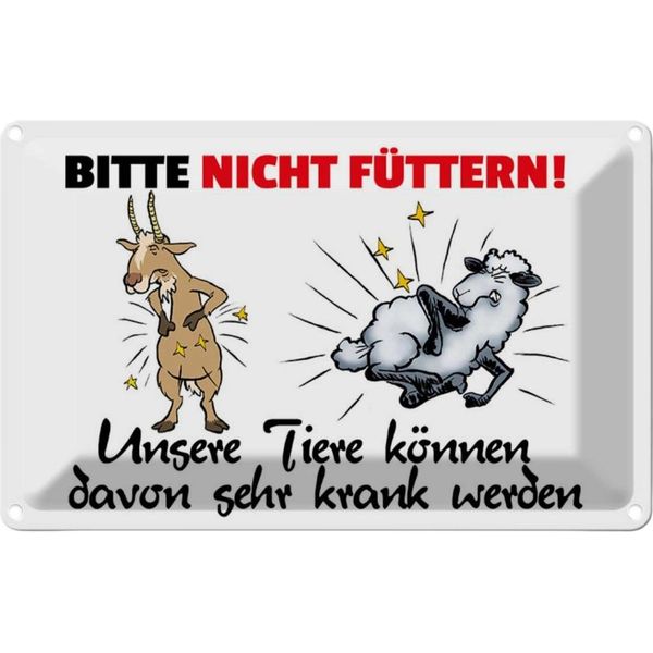Vianmo Insegna Di Latta 12X18 Cm Bitte Nicht FüTtern Ziege Schaf-image