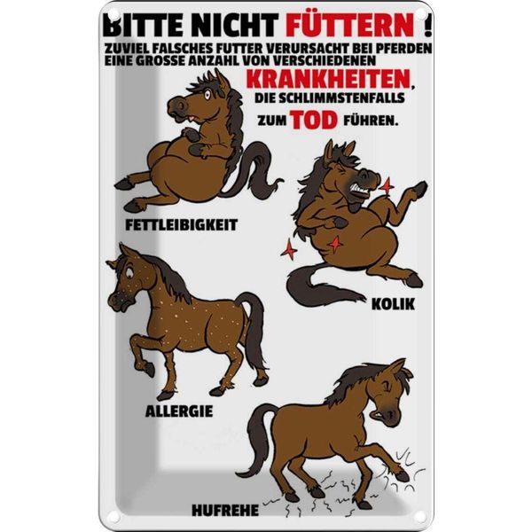 Vianmo Insegna Di Latta 30X20 Cm Bitte Nicht FüTtern Pferd Krank-image