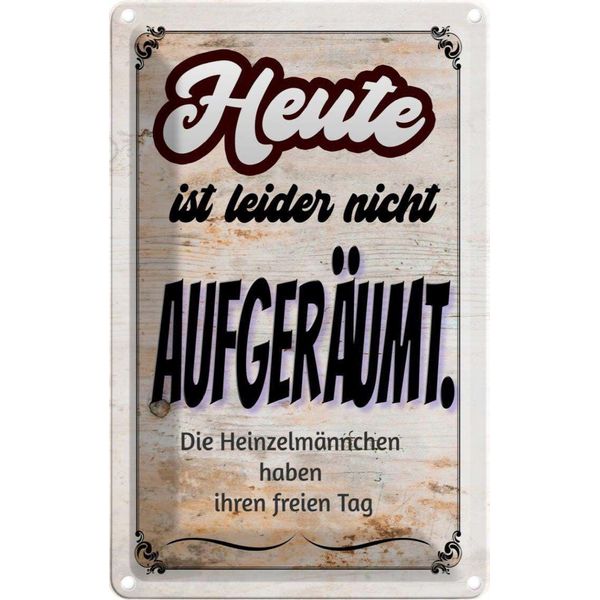 Vianmo Insegna Di Latta 18X12 Cm Heute Leider Nicht AufgeräUmt-image