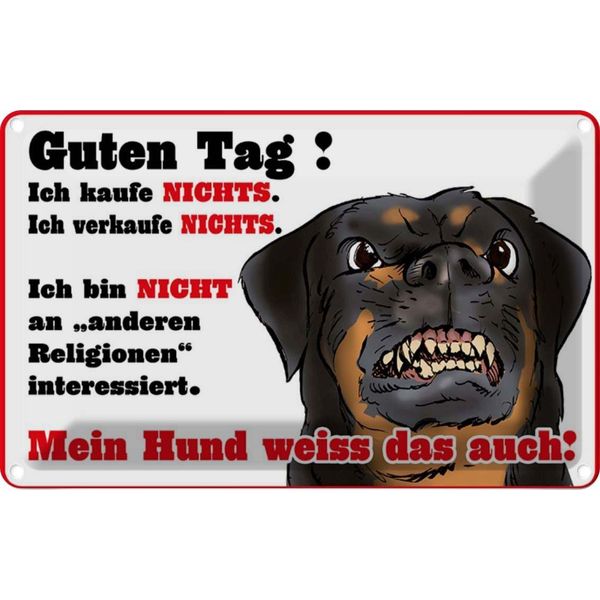 Vianmo Insegna Di Latta 12X18 Cm Kaufe Nichts Mein Hund Weiß Das-image
