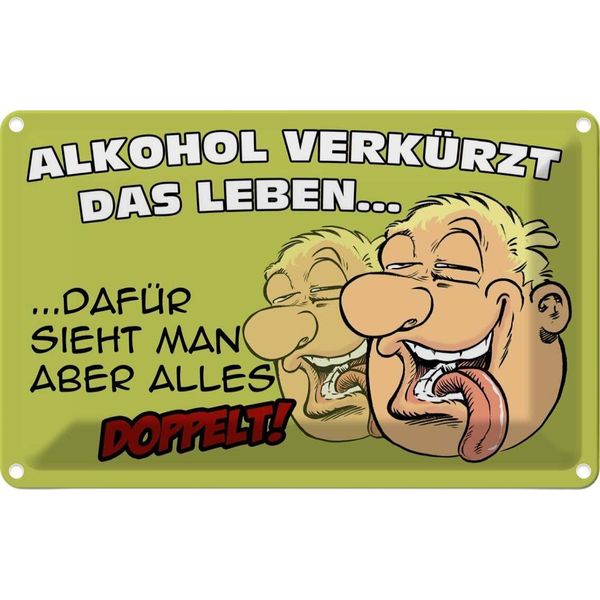 Vianmo Insegna Di Latta 20X30 Cm Alkohol VerküRzt Das Leben DafüR-image