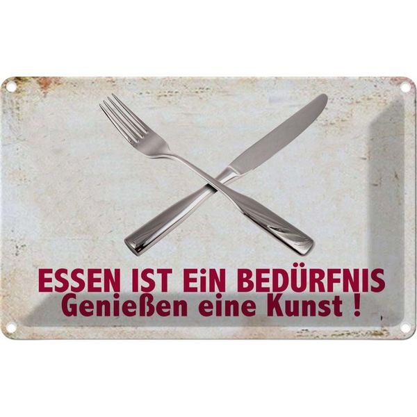 Vianmo Insegna Di Latta 12X18 Cm Essen Ist Ein BefüRfnis Kunst-image