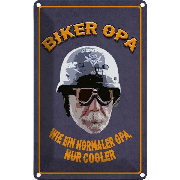 Vianmo Insegna Di Latta 30X20 Cm Biker Opa Wie Ein Normaler Opa-image