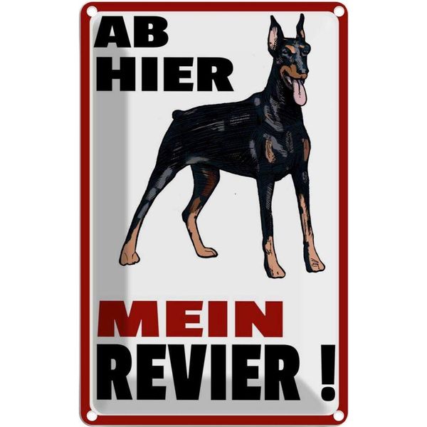 Vianmo Insegna Di Latta 30X20 Cm Ab Hier Mein Revier Hund-image