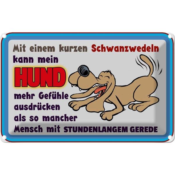 Vianmo Insegna Di Latta 20X30 Cm Mit Kurzem Schwanzwedeln Hund-image