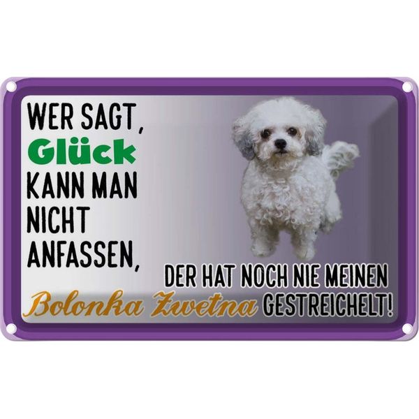 Vianmo Insegna Di Latta 20X30 Cm GlüCk Anfassen Bolonka Zwetna-image