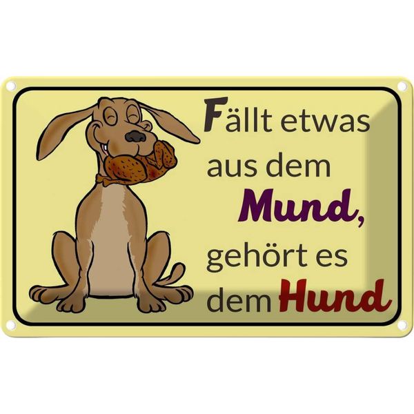 Vianmo Insegna Di Latta 12X18 Cm FäLlt Aus Mund GehöRt Dem Hund-image