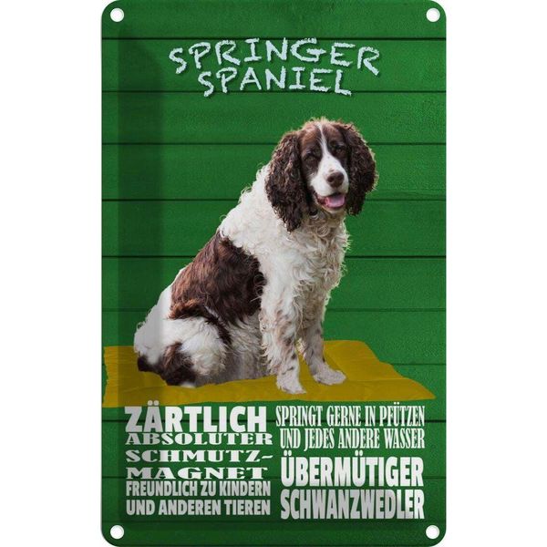 Vianmo Insegna Di Latta 30X20 Cm Springer Spaniel Hund ZäRtlich-image
