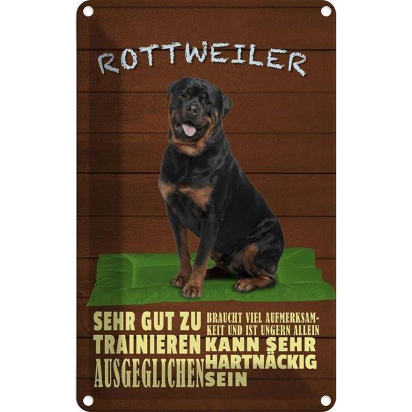 Vianmo Insegna Di Latta 30X20 Cm Rottweiler Hund Ungern Allein-image