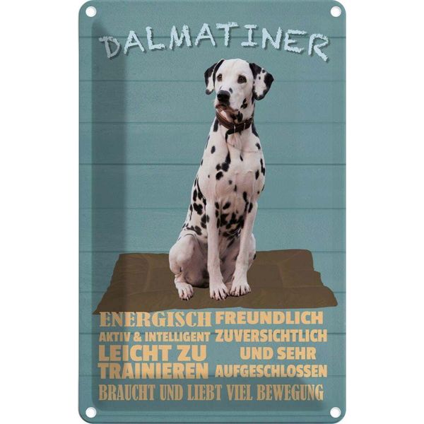 Vianmo Insegna Di Latta 30X20 Cm Dalmatiner Hund Energisch Aktiv-image