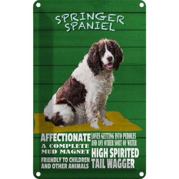 Vianmo Insegna Di Latta 18X12 Cm Springer Spaniel Hund Friendly-image