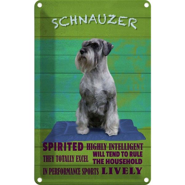 Vianmo Insegna Di Latta 30X20 Cm Schnauzer Hund Highly Inelligent-image