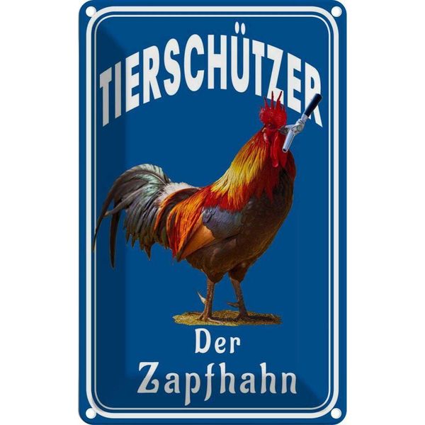 Vianmo Insegna Di Latta 18X12 Cm TierschüTzer Der Zapfhahn-image