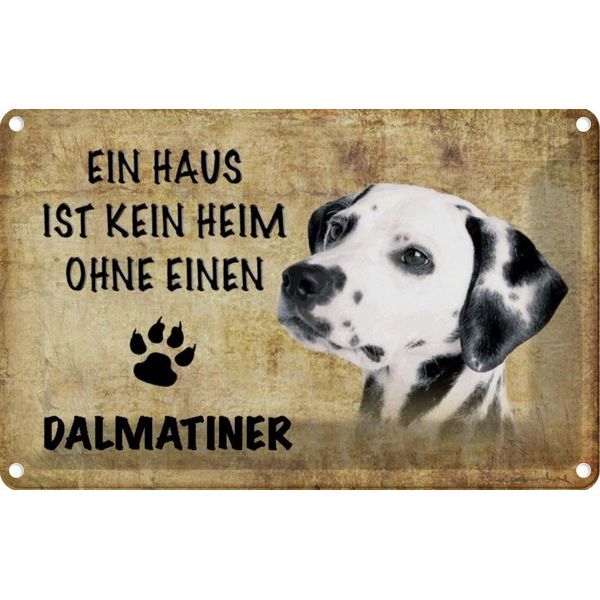 Vianmo Insegna Di Latta 20X30 Cm Dalmatiner Hund Ohne Kein Heim-image