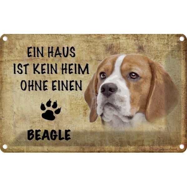 Vianmo Insegna Di Latta 20X30 Cm Beagle Hund Ohne Kein Heim-image
