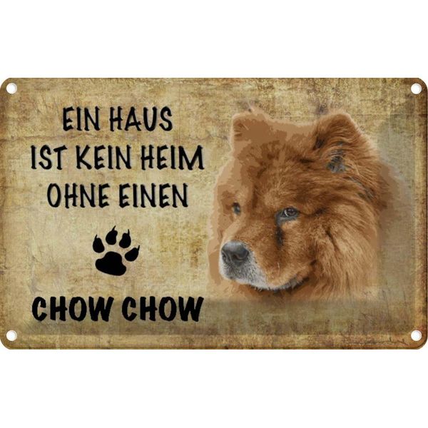 Vianmo Insegna Di Latta 12X18 Cm Chow Chow Hund-image