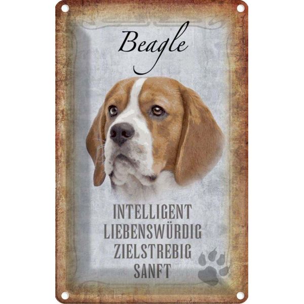 Vianmo Insegna Di Latta 18X12 Cm Beagle Hund-image