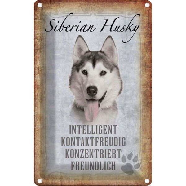Vianmo Insegna Di Latta 18X12 Cm Siberian Husky Hund-image
