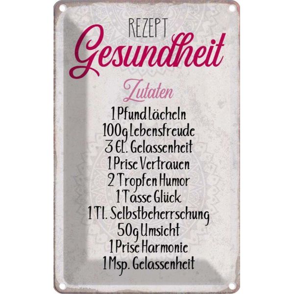 Vianmo Insegna Di Latta 18X12 Cm Rezept Gesundheit Zutaten-image