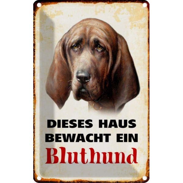 Vianmo Insegna Di Latta 30X20 Cm Hund Dieses Haus Bewacht Ein Bluthund-image