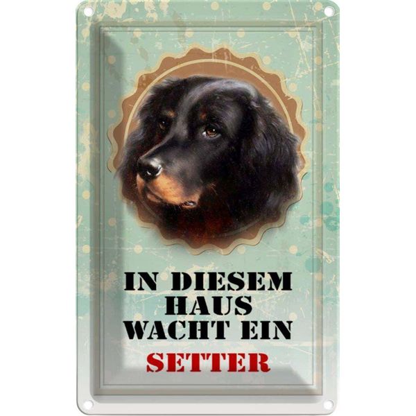 Vianmo Insegna Di Latta 18X12 Cm Hund In Diesem Haus Wacht Ein Setter-image