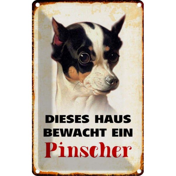 Vianmo Insegna Di Latta 30X20 Cm Hund Dieses Haus Bewacht Ein Pinscher-image