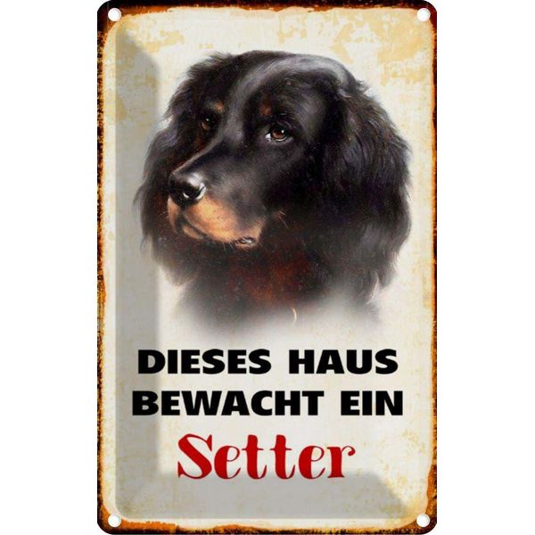 Vianmo Insegna Di Latta 30X20 Cm Hund Dieses Haus Bewacht Ein Setter-image