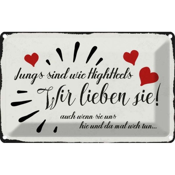 Vianmo Insegna Di Latta 12X18 Cm Jungs Sind Wie Highheels Wir-image