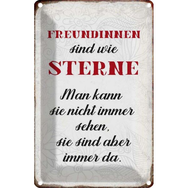 Vianmo Insegna Di Latta 18X12 Cm Freundinnen Sind Wie Sterne-image