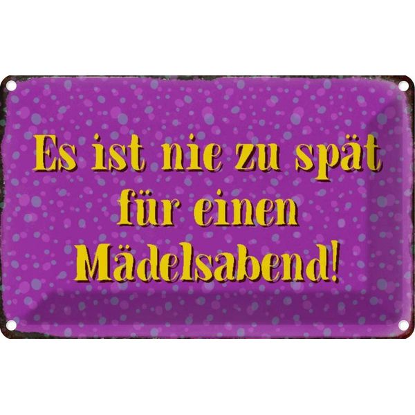 Vianmo Insegna Di Latta 20X30 Cm Nie Zu SpäT FüR MäDelsabend-image