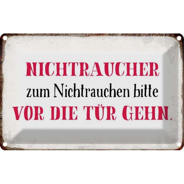 Vianmo Insegna Di Latta 20X30 Cm Nichtraucher Bitte Vor Die TüR-image