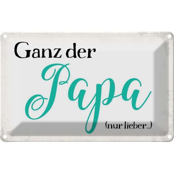 Vianmo Insegna Di Latta 12X18 Cm Ganz Der Papa Nur Lieber-image