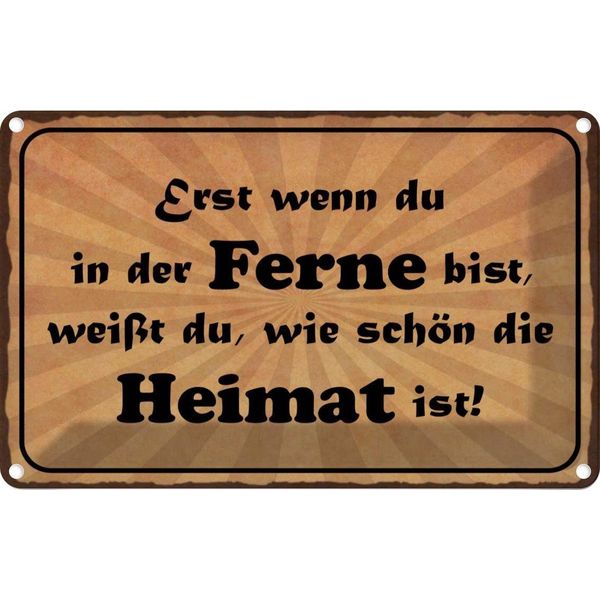 Vianmo Insegna Di Latta 20X30 Cm In Der Ferne SchöN Die Heimat-image