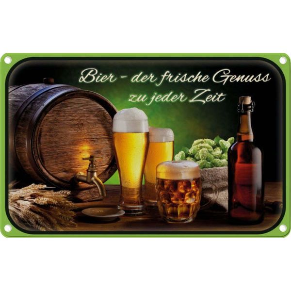 Vianmo Insegna Di Latta 20X30 Cm Bier Frischer Genuss Zu Jeder Zeit-image