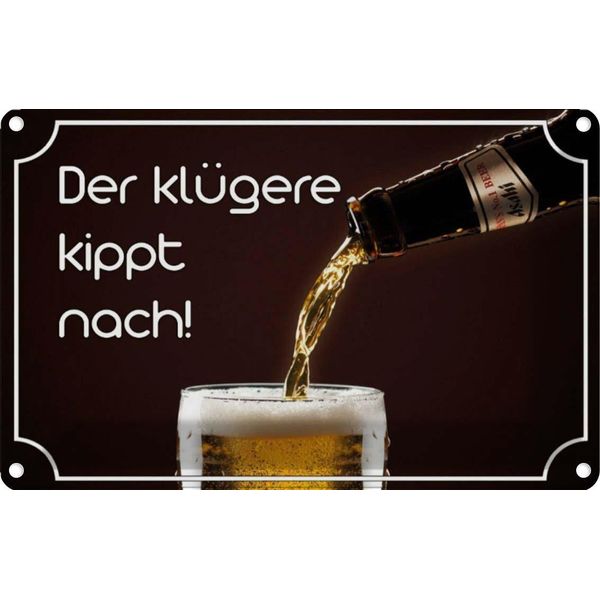 Vianmo Insegna Di Latta 20X30 Cm Bier Der KlüGere Kippt Nach-image