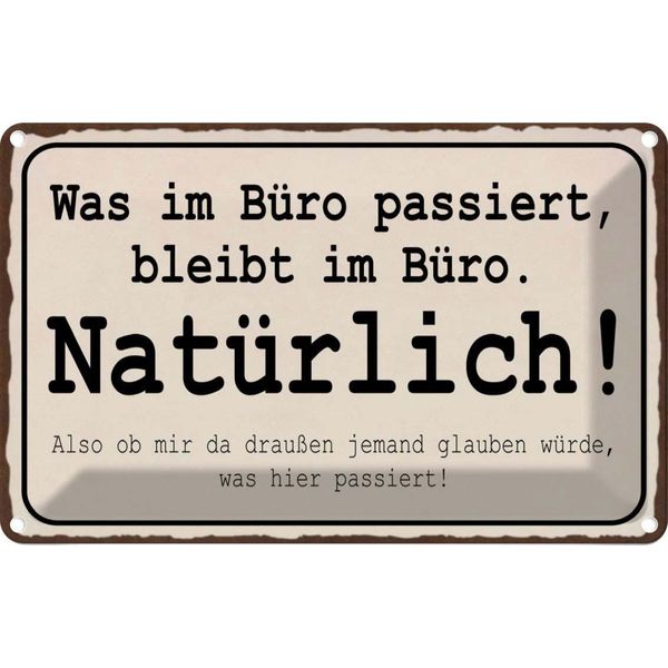 Vianmo Insegna Di Latta 12X18 Cm Was Im BüRo Passiert Bleibt Im-image