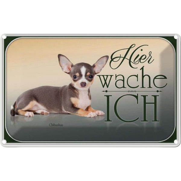 Vianmo Insegna Di Latta 20X30 Cm Hund Welsh Corgi Hier Wache Ich-image