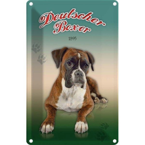 Vianmo Insegna Di Latta 30X20 Cm Hund Deutscher Boxer 1895-image