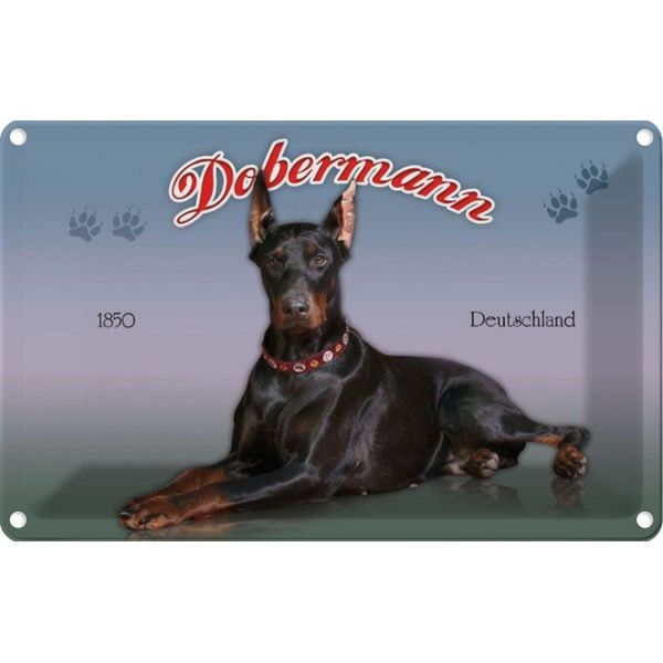 Vianmo Insegna Di Latta 20X30 Cm Hund Dobermann 1850 Deutschland-image