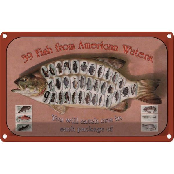 Vianmo Insegna Di Latta 20X30 Cm Fisch 39 Fish From American Waters-image